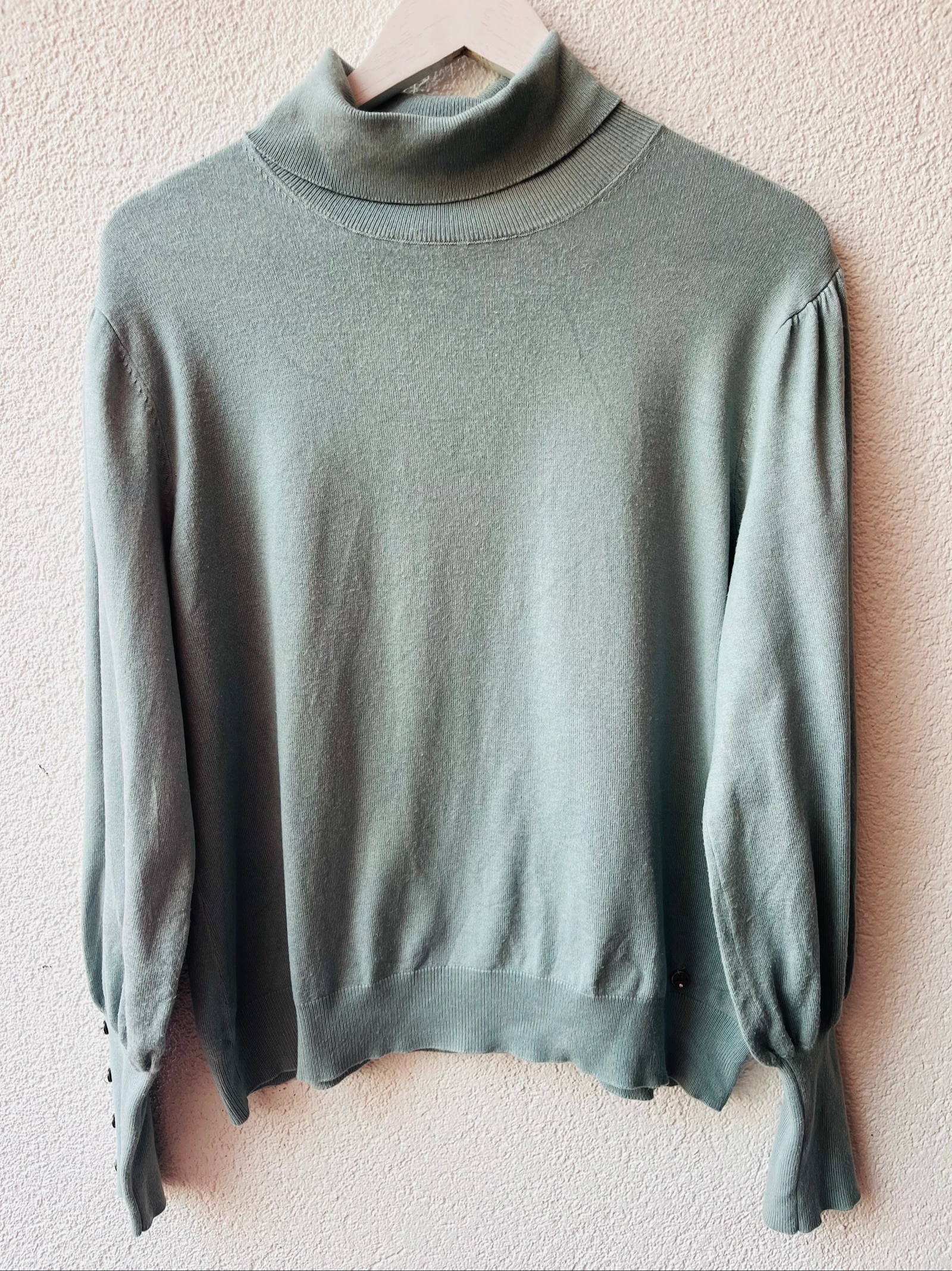 🌺 𝒎𝒛 | Suéter de lana azul hielo para mujer talla 44 | punto fino | manga abalada – photo 7